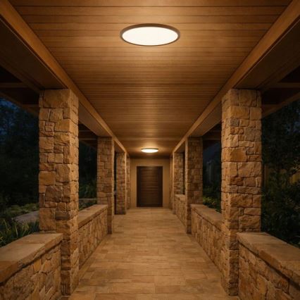 Rabalux - Plafonieră LED pentru baie LED/18W/230V 3000/4000/6000K Ø 29 cm IP44 maro