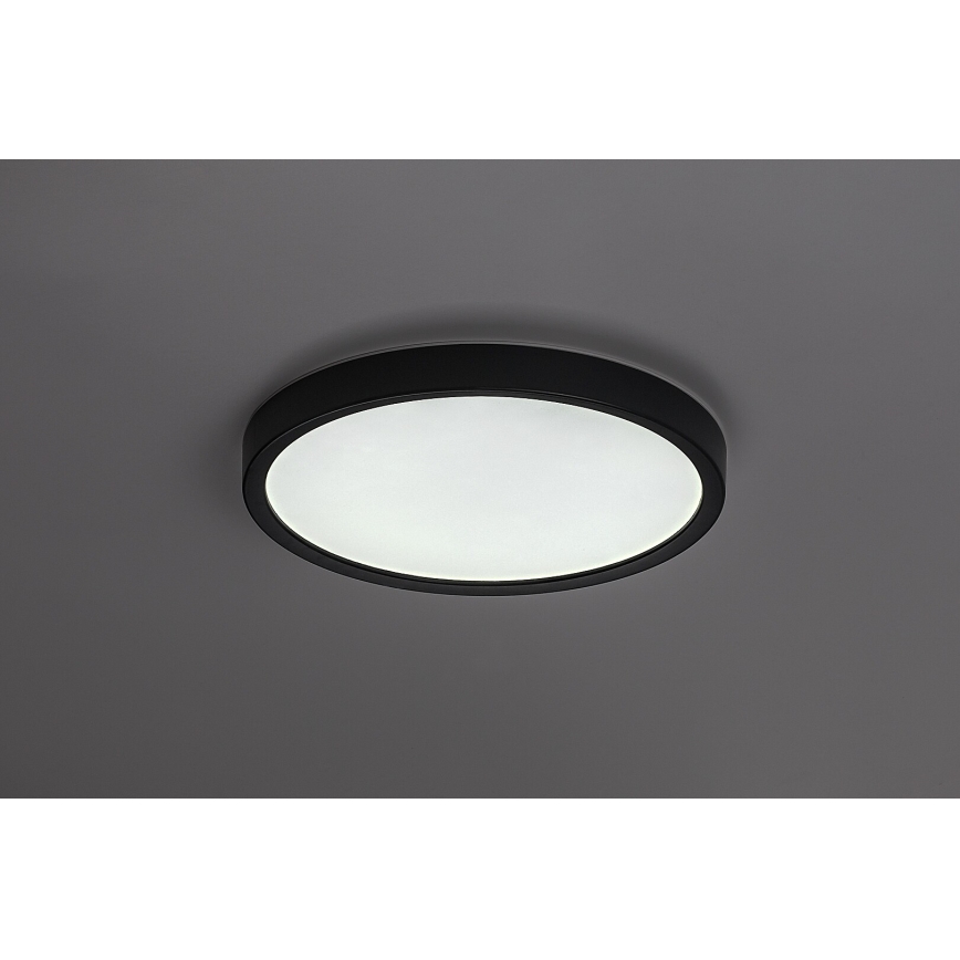 Rabalux - Plafonieră LED pentru baie, 18W/230V, 3000/4000/6000K, Ø 29 cm, IP44, neagră