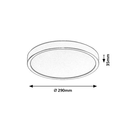 Rabalux - Plafonieră LED pentru baie, 18W/230V, 3000/4000/6000K, Ø 29 cm, IP44, neagră