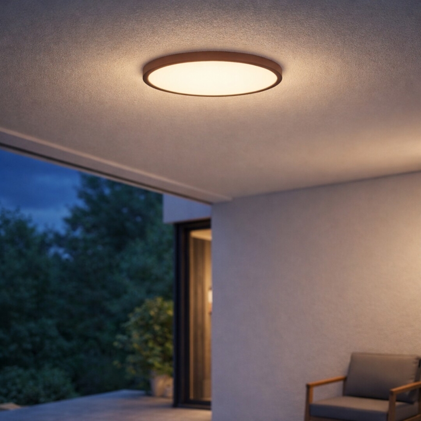 Rabalux - Plafonieră LED pentru baie, 24W, 230V, 3000/4000/6000K, Ø 40 cm, IP44, maro