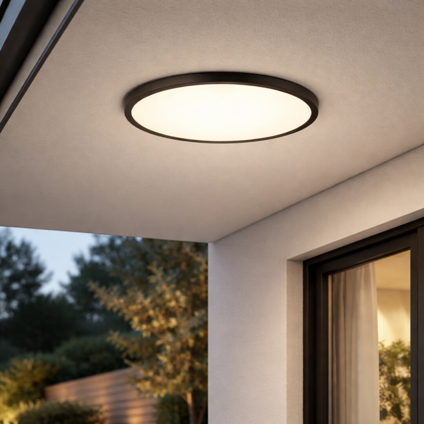 Rabalux - Plafonieră LED pentru baie, 24W/230V, 3000/4000/6000K, Ø 40 cm, IP44, negru