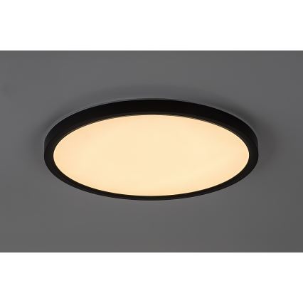 Rabalux - Plafonieră LED pentru baie, 24W/230V, 3000/4000/6000K, Ø 40 cm, IP44, negru