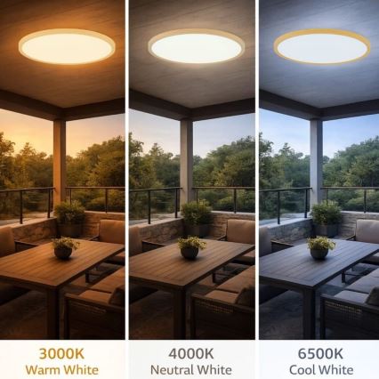 Rabalux - Plafonieră LED pentru baie LED/24W/230V 3000/4000/6000K Ø 40 cm IP44 bej