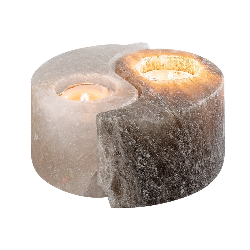 Rabalux - Lampă din sare - suport pentru lumânare, gri/alb