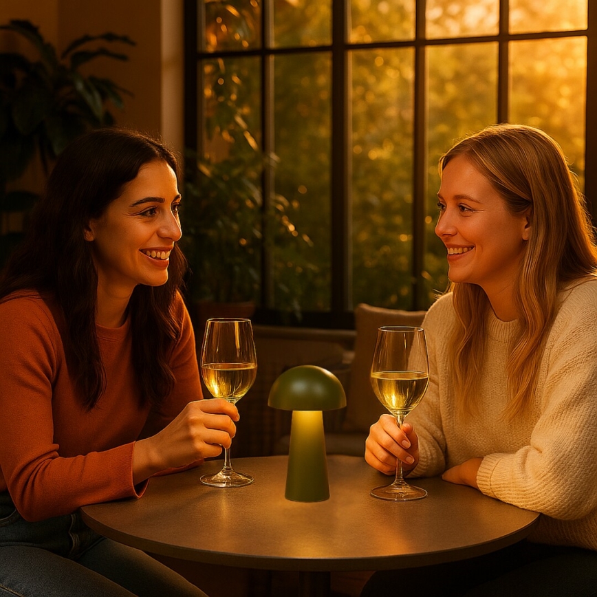 Rabalux - Lampă LED reîncărcabilă de exterior, tactilă, reglabilă, 1,5W/5V, IP44, 1200 mAh, USB, verde