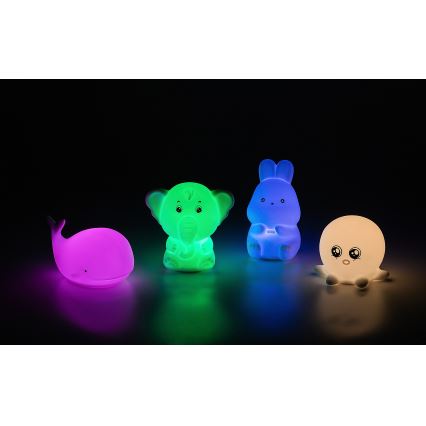 Rabalux - Lampă de veghe LED RGB cu senzor tactil, 0,05W, 1xCR2032, balenă