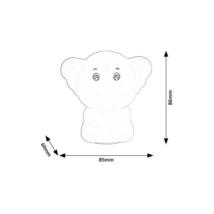 Rabalux - Lampă de veghe tactilă LED RGB LED/0,05W/1xCR2032 Elefant