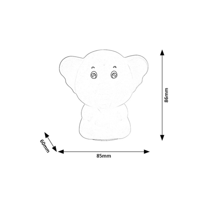 Rabalux - Lampă de veghe tactilă LED RGB LED/0,05W/1xCR2032 Elefant