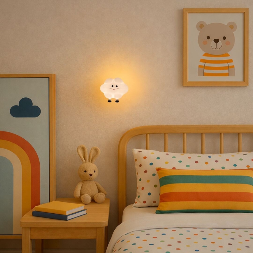 Rabalux - Lampă de veghe pentru copii LED, reglabilă, reîncărcabilă, cu control tactil, LED/2,7W/5V 200 mAh, în formă de nor