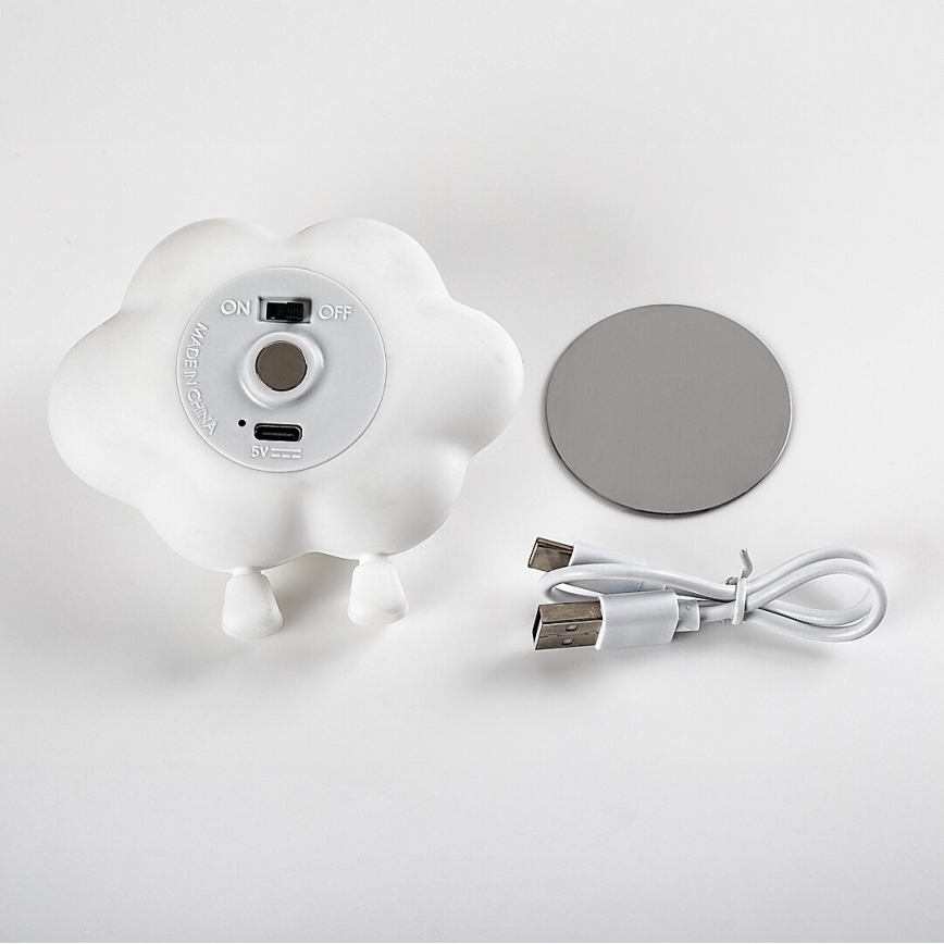 Rabalux - Lampă de veghe pentru copii LED, reglabilă, reîncărcabilă, cu control tactil, LED/2,7W/5V 200 mAh, în formă de nor