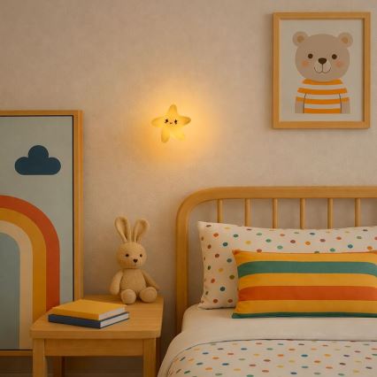 Rabalux - Lampă de veghe tactilă reîncărcabilă pentru copii, cu LED reglabil, în formă de stea, LED/2,7W/5V 200 mAh