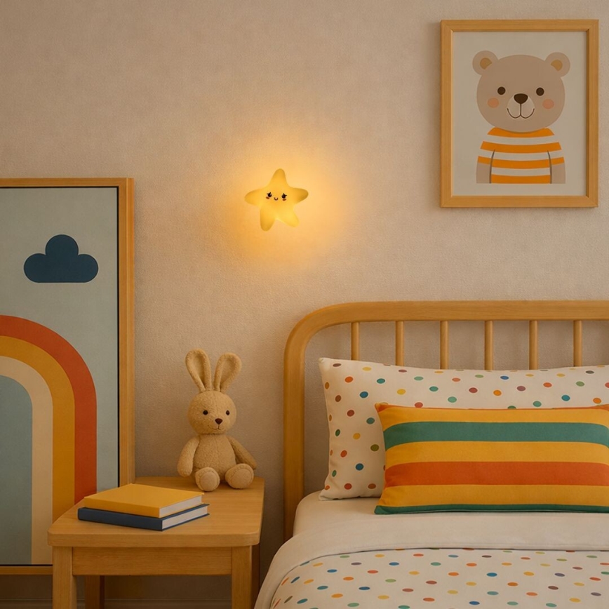 Rabalux - Lampă de veghe tactilă reîncărcabilă pentru copii, cu LED reglabil, în formă de stea, LED/2,7W/5V 200 mAh