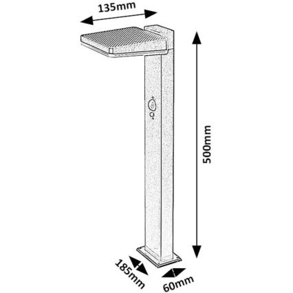 Rabalux - Lampă solară de exterior LED reglabilă cu senzor LED/4,4W/3,7V IP54 antracit 2200 mAh