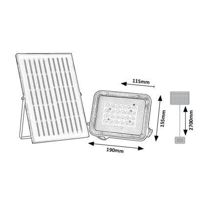 Rabalux - Proiector solar LED LED/6,5W/3,2V 3000/4000/6500K 1000mAh IP65
