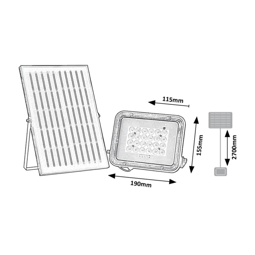 Rabalux - Proiector solar LED LED/6,5W/3,2V 3000/4000/6500K 1000mAh IP65