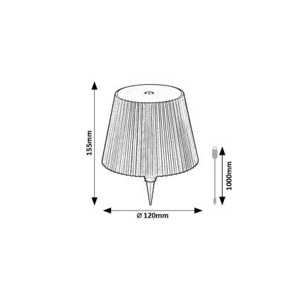 Rabalux - Abajur LED reîncărcabil cu reglare a intensității pentru sticlă LED/2W/5V 2000 mAh IP44