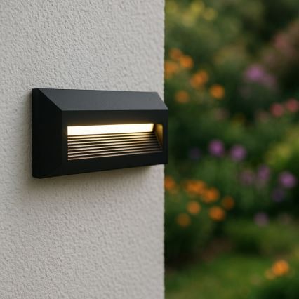 Rabalux - Aplica de perete LED pentru exterior, 6W, 230V, IP65, negru