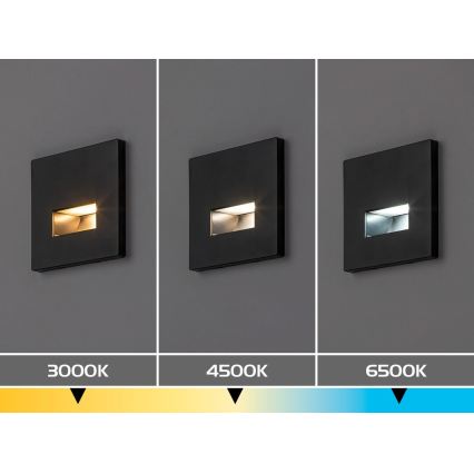 Rabalux - Aplică LED pentru scări LED/1W/230V 3000/4500/6500K neagră