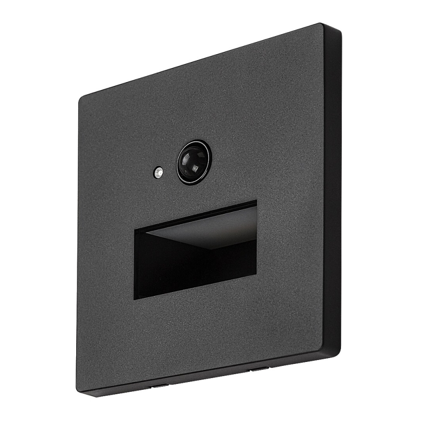 Rabalux - Lampă LED pentru scări cu senzor de mișcare și de amurg LED/1W/230V 3000/4500/6500K negru