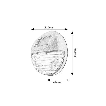 Rabalux - Set 2x lampă de perete solară LED/0,06W/1,2V 300 mAh IP44