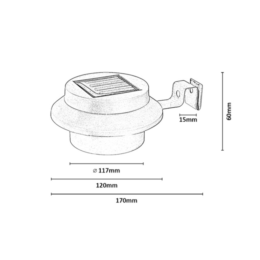 Rabalux - Set 2 buc. lampă solară de perete cu LED, 0,06 W / 1,2 V, 300 mAh, IP44