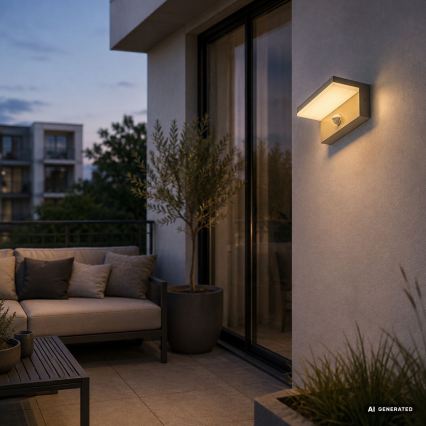Rabalux - Aplică LED de exterior cu senzor, 9W/230V, IP54, bej