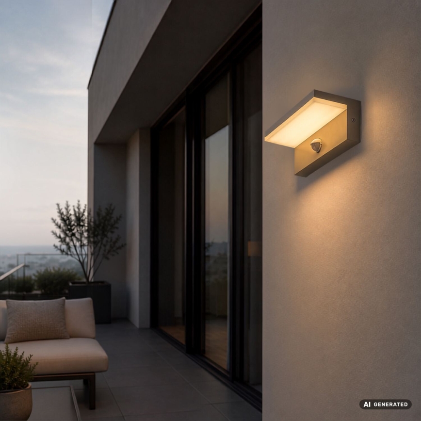 Rabalux - Aplică LED de exterior cu senzor, 9W/230V, IP54, bej