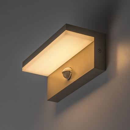 Rabalux - Aplică LED de exterior cu senzor, 9W/230V, IP54, bej