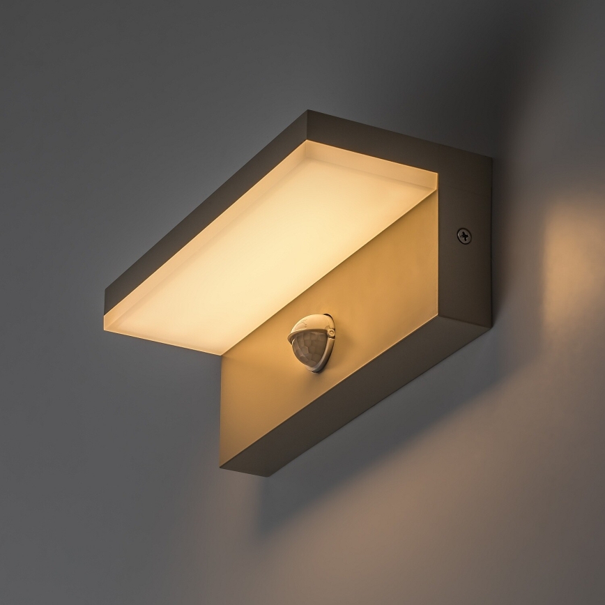 Rabalux - Aplică LED de exterior cu senzor, 9W/230V, IP54, bej