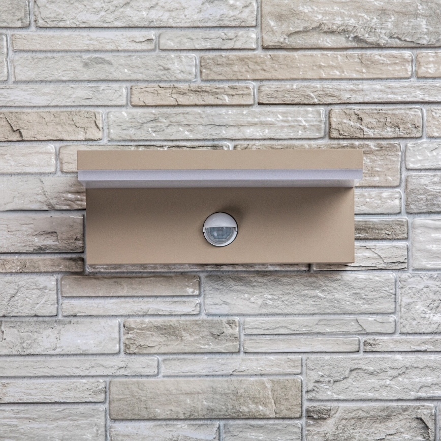 Rabalux - Aplică LED de exterior cu senzor, 9W/230V, IP54, bej