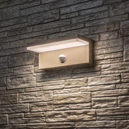 Rabalux - Aplică LED de exterior cu senzor, 9W/230V, IP54, bej