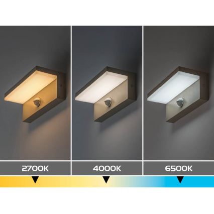 Rabalux - Aplică LED de exterior cu senzor, 9W/230V, IP54, bej