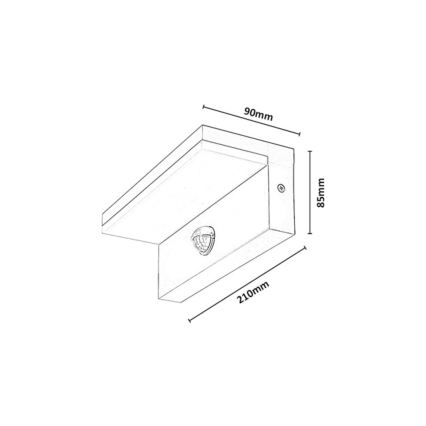 Rabalux - Aplică LED de exterior cu senzor, 9W/230V, IP54, bej