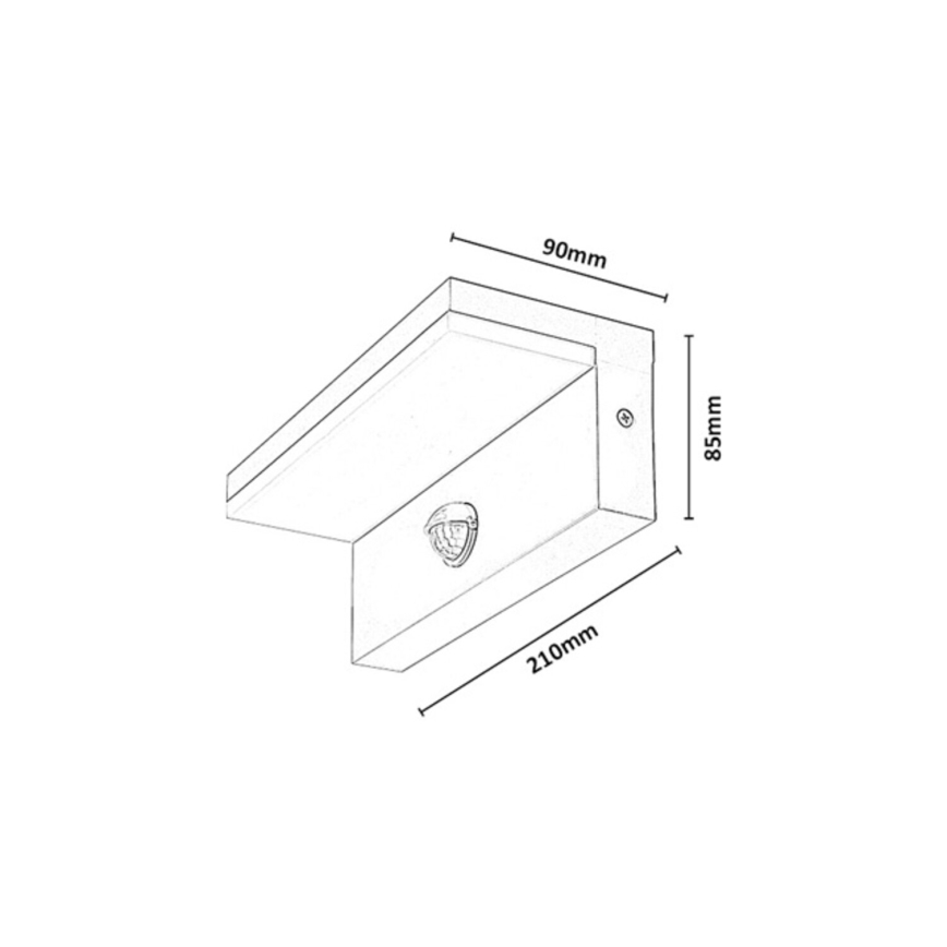 Rabalux - Aplică LED de exterior cu senzor, 9W/230V, IP54, bej