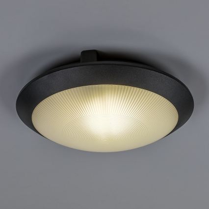 Rabalux - Plafonieră de exterior cu senzor de mișcare 1xE27/9W/230V IP65 Ø 30 cm neagră