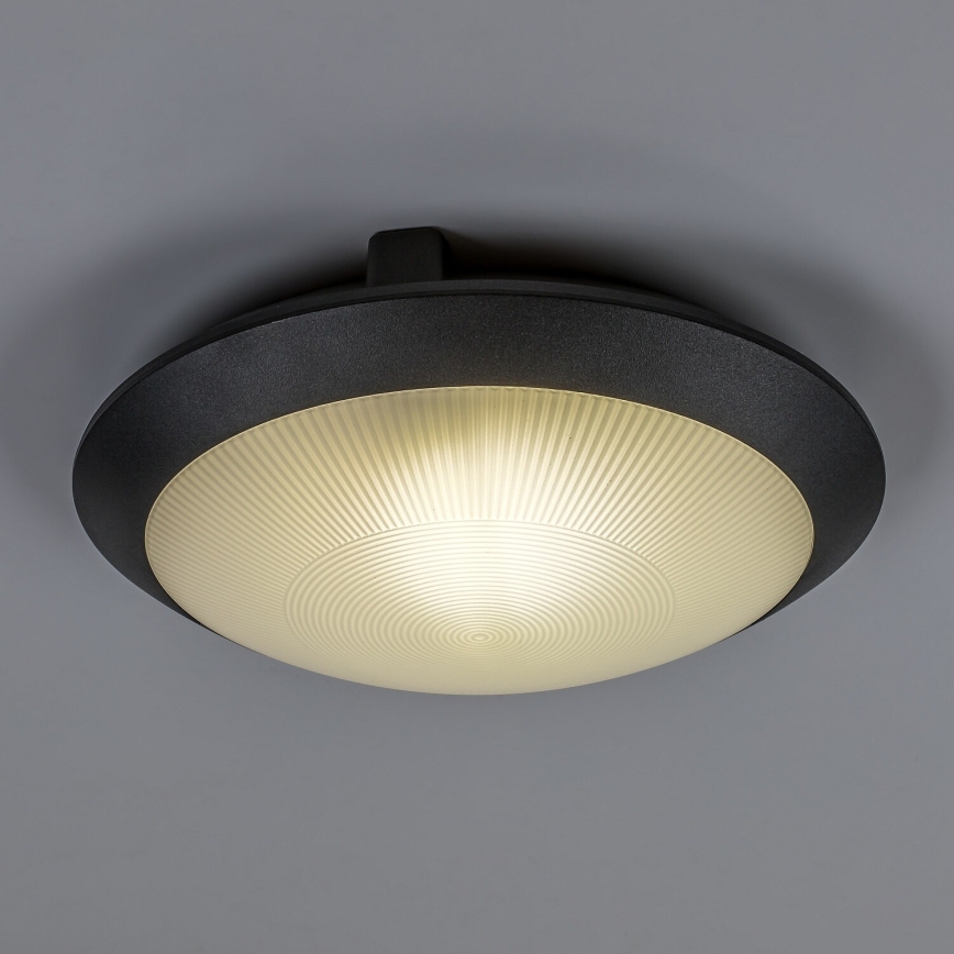 Rabalux - Plafonieră de exterior cu senzor de mișcare 1xE27/9W/230V IP65 Ø 30 cm neagră