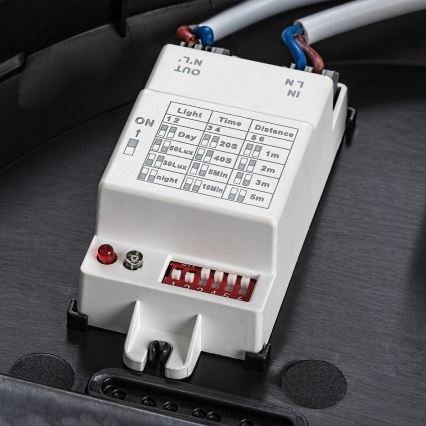 Rabalux - Plafonieră de exterior cu senzor de mișcare 1xE27/9W/230V IP65 Ø 30 cm neagră