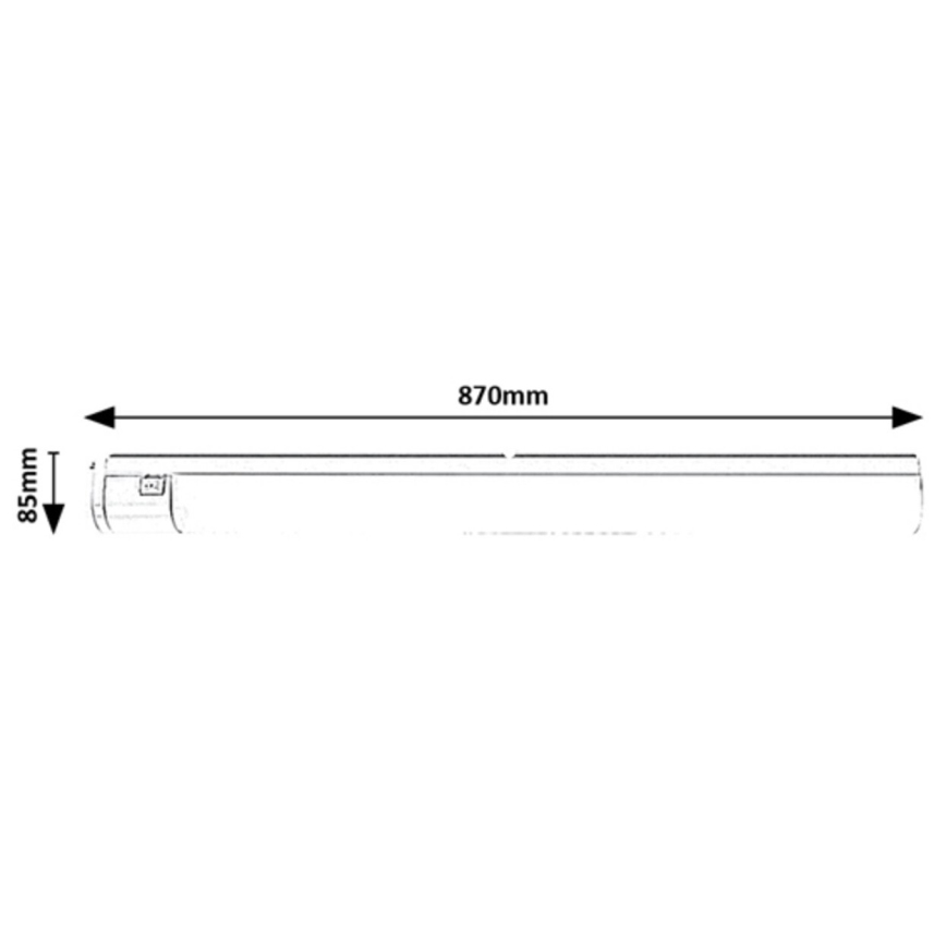 Rabalux - Lampă LED sub dulap cu priză LED/20W/230V 4000K IP44 negru 87 cm