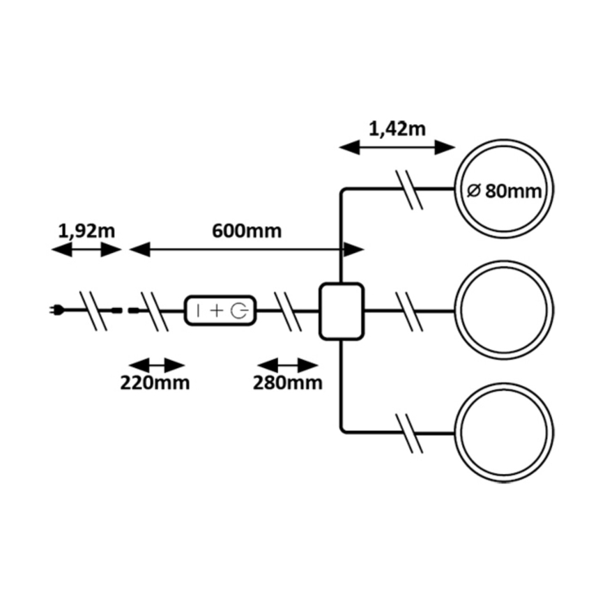 Rabalux - Set de 3 LED, iluminare reglabilă pentru dulap LED/1W/230V 4000K