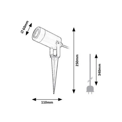 Rabalux - Corp de iluminat exterior 1xGU10/4W/230V IP65