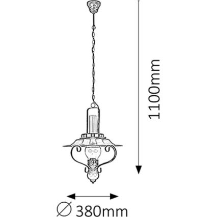 Rabalux - Lustra cu lant 1xE27/60W/230V