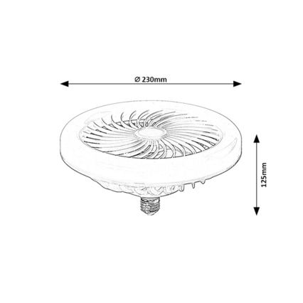 Rabalux - Bec LED dimabil cu ventilator SMD E27/16W/230V 3000-6500K + telecomandă