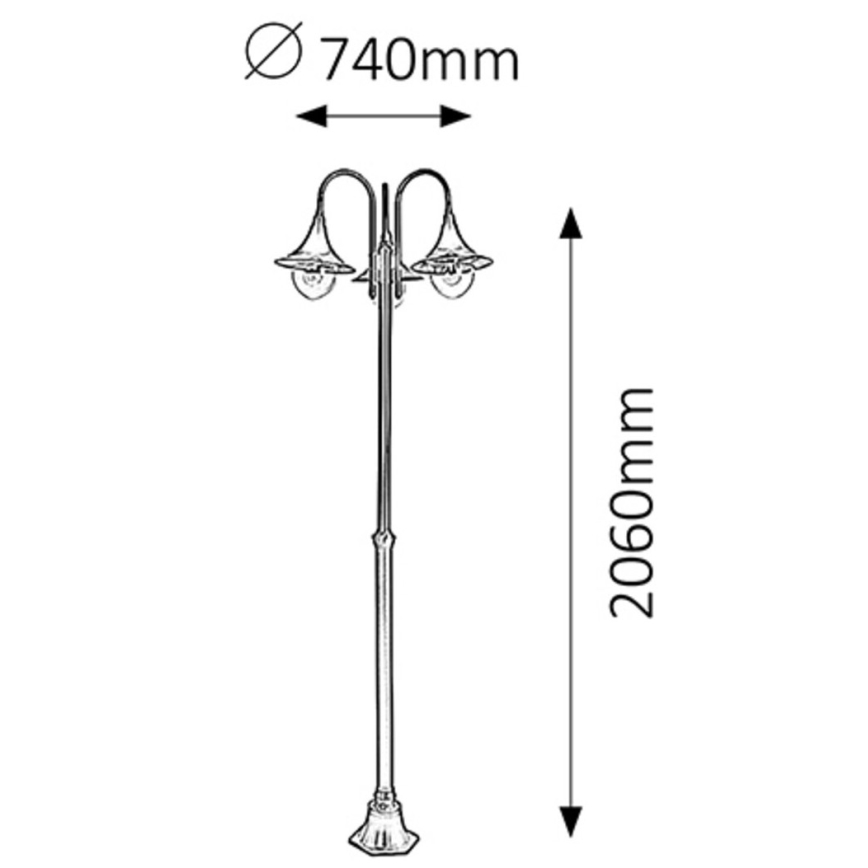 Rabalux - Lampă de exterior 3xE27/100W/230V IP44 206 cm