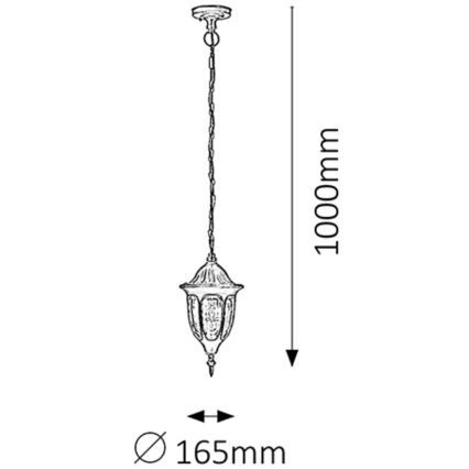 Rabalux - Lustră de exterior 1xE27/60W/230V IP43 neagră