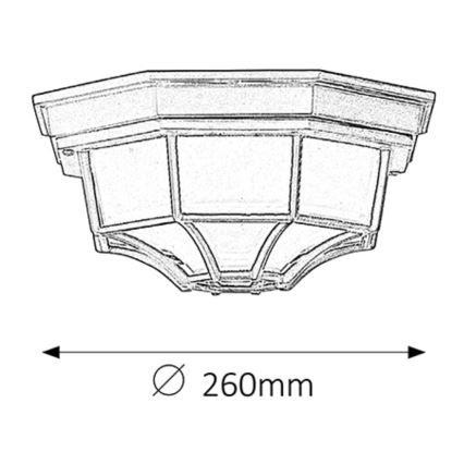 Rabalux - Plafonieră de exterior 1xE27/100W/230V IP44 neagră