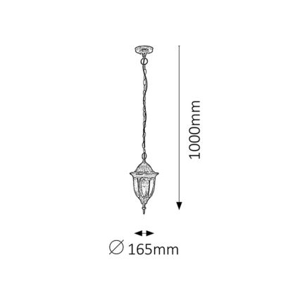 Rabalux - Lustră de exterior 1xE27/60W/230V IP43 auriu/patină/negru