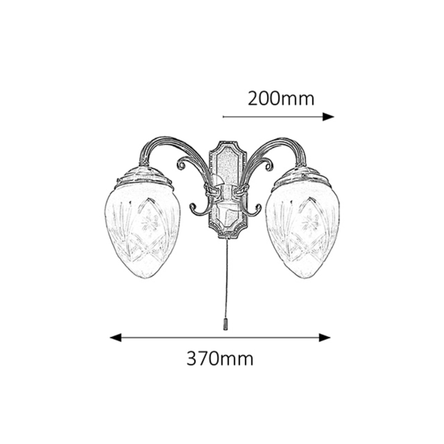Rabalux - Corp de iluminat perete 2xE14/40W/230V