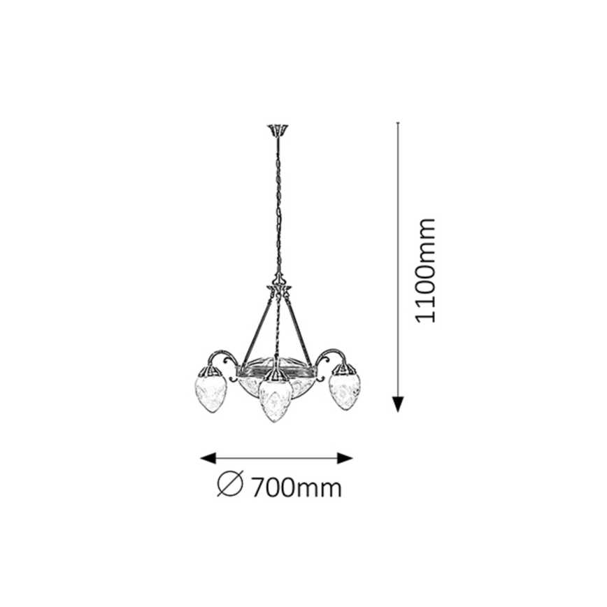 Rabalux 8633 - Lustra cu lant ANNABELLA 3xE14/40W+2xE27/60W