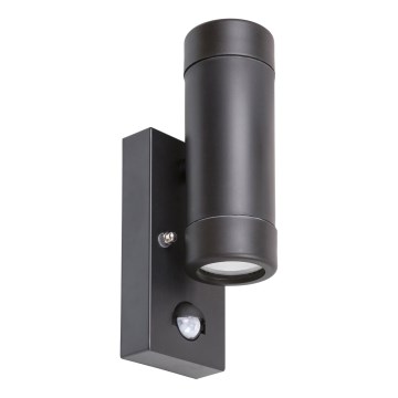Rabalux - Aplica de perete pentru exterior cu senzor 2xGU10/10W/230V, neagră, IP44