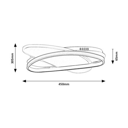 Rabalux - Plafonieră LED dimmabilă LED/57W/230V 3000-6000K 45x30,5 cm + telecomandă